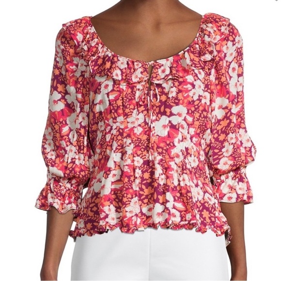 SOLD - Free People Floral Blouse - Picture 2 of 6